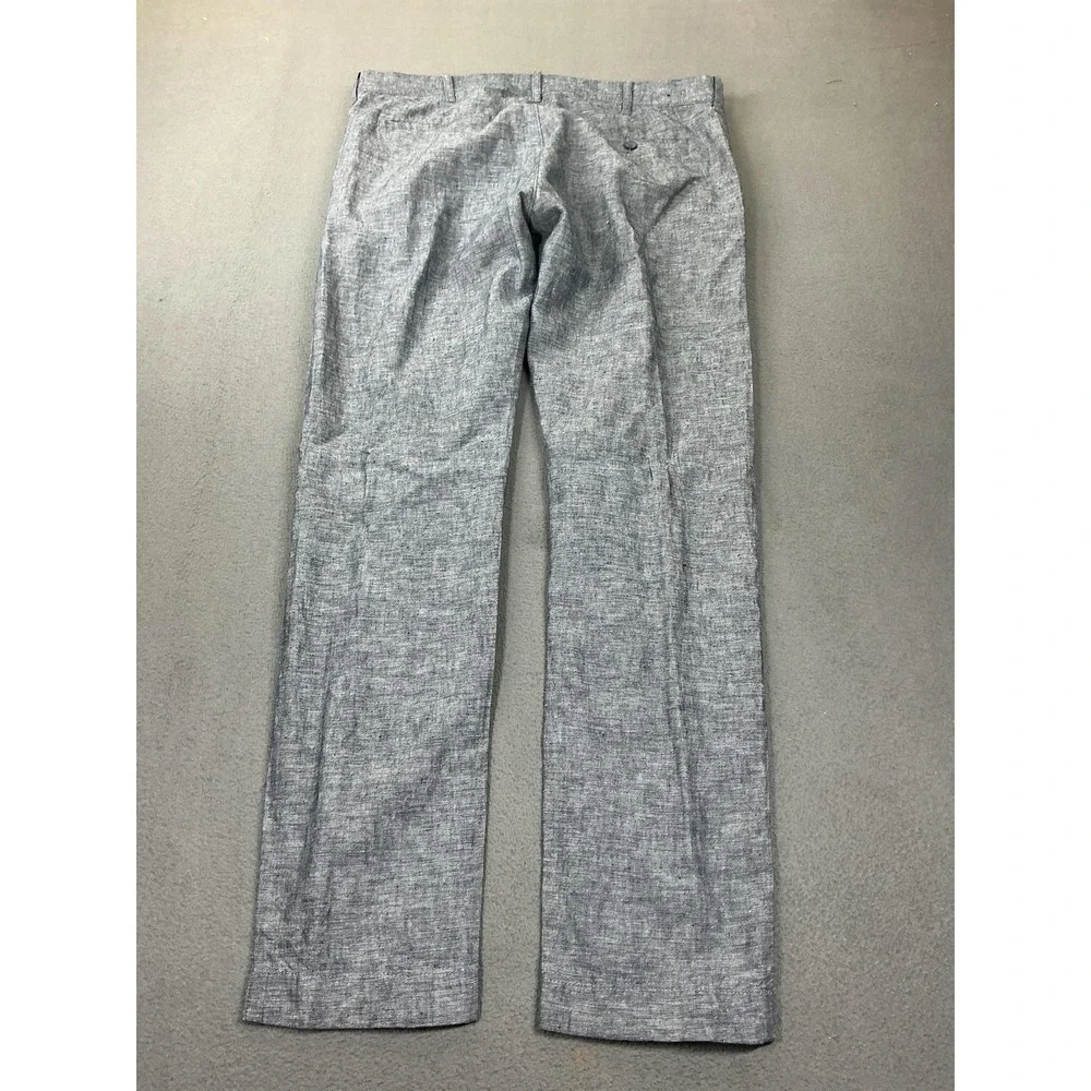 J.Crew The Driggs Pants Mens 35x32 Blue Linen Chambray Slim Chino‎ Preppy Spring